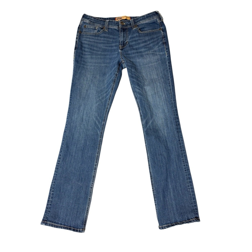 SEVEN 7 Jeans Co. Men's 34x34 Slim Straight Fit Medium Wash Casual Whiskered Y2K